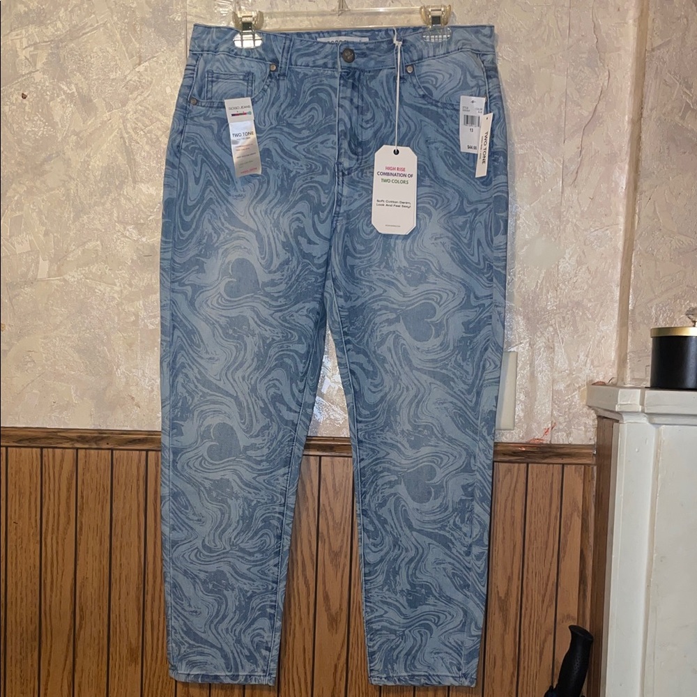 High rise two tone GOGO jeans hippie happy (13)(nwt)